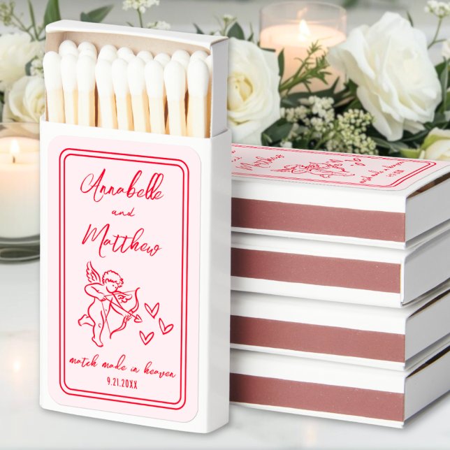 Match Made In Heaven Hand Drawn Wedding Matchbox (Match Made In Heaven Hand Drawn Wedding Matchbox)