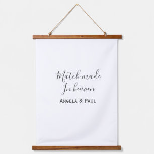 Match made in heaven name couple wedding simple  hanging tapestry