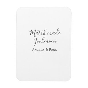 Match made in heaven name couple wedding simple magnet