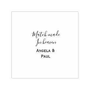 Match made in heaven name couple wedding simple  self-inking stamp
