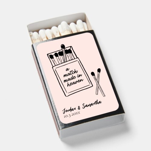 Match Made in Heaven Pink Wedding Matchboxes