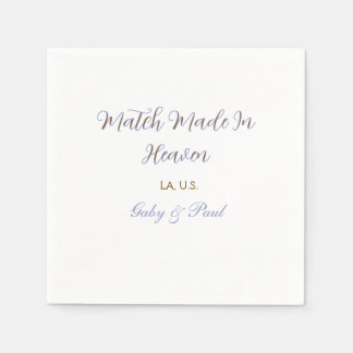 match made in heaven purple pastel golden name dat napkins