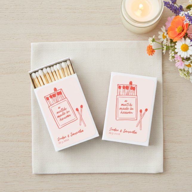Match Made in Heaven Red & Pink Wedding Matchbooks (Match Made in Heaven Red & Pink Wedding Matchbooks
)