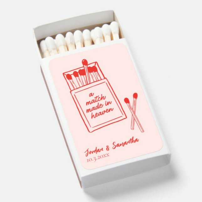 Match Made in Heaven Red & Pink Wedding Matchbooks (Match Made in Heaven Red & Pink Wedding Matchbooks
)
