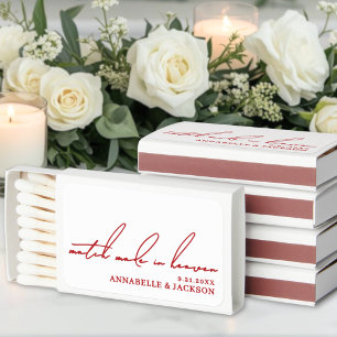 Match Made In Heaven Red Wedding Matchbox Favor