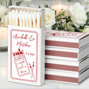 Match Made In Heaven Red Wedding Matchboxes