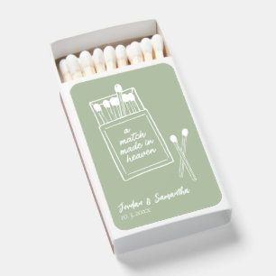 Match Made in Heaven Sage Green Wedding Matchbooks