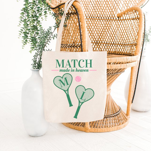 Match Made in Heaven Tennis Bachelorette Bride Tote Bag (Match Made in Heaven Tennis Country Club Bridal Shower )