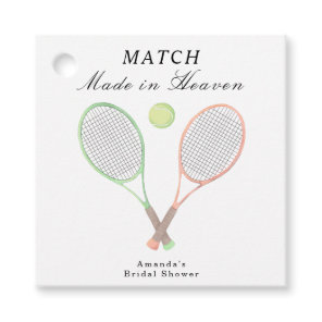 Match Made in Heaven Tennis Bridal Shower Favor Tags