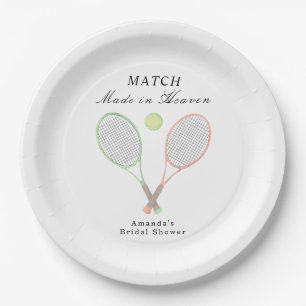 Match Made in Heaven Tennis Bridal Shower Paper Plates