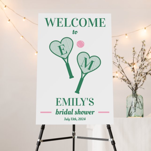 Match Made in Heaven Tennis Bridal Shower Welcome Foam Board (In Situ (Stand))