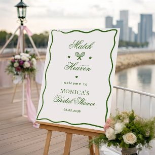Match Made in Heaven Tennis Bridal Welcome Sign