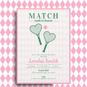Match made in Heaven Tennis Club Bachelorette Invitation