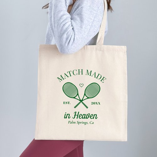 Match Made In Heaven Tennis Club Bachelorette Tote Bag