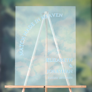 Match Made In Heaven Wedding Acrylic Sign