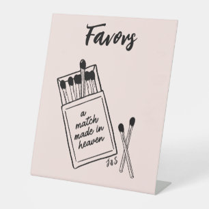 Match Made in Heaven Wedding Favor Pedestal Sign