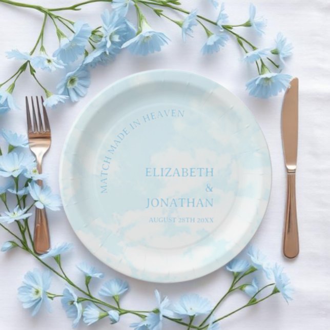 Match Made In Heaven Wedding Paper Plates (Creator Uploaded)