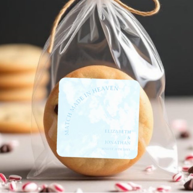 Match Made In Heaven Wedding Square Sticker (Creator Uploaded)