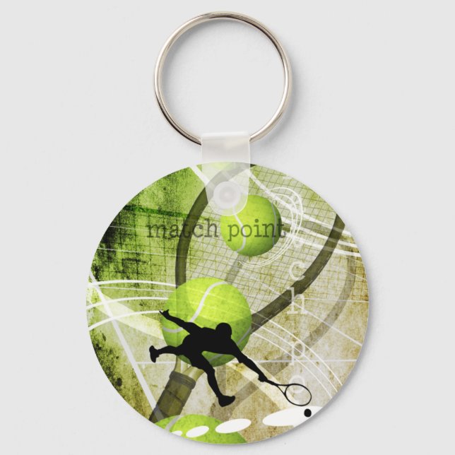 Match Point men's tennis Keychain (Front)