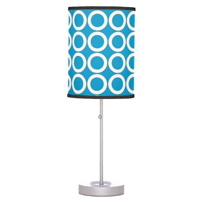 Match Room Paint   WHITE  CIRCLES   BLUE DISC Table Lamp