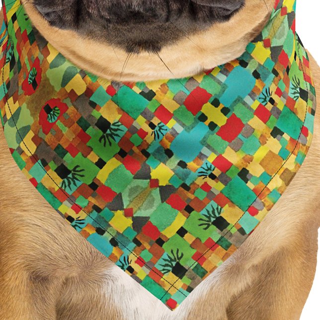 Match Your Dog! Kaleidoscope Red Green Turquoise Bandana (Creator Uploaded)