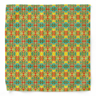 Match Your Dog! Kaleidoscope Red Green Turquoise Bandana