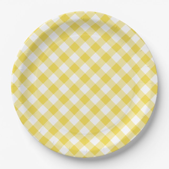 Match Your Wedding Palette Country Gingham Paper Plates (Front)