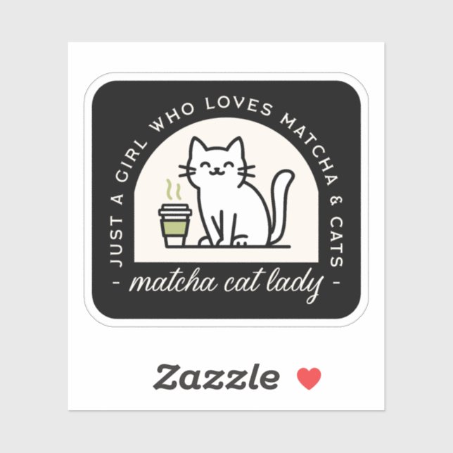 Matcha and cat lovers funny quotes aesthetic sticker (Sheet)