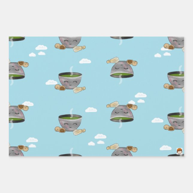 Matcha and Mochi wrapping paper (Front 3)