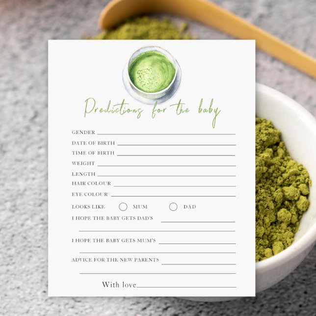 Matcha baby shower - predictions and advice baby (Creator Uploaded)