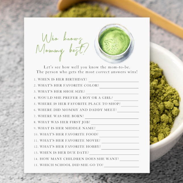 Matcha baby shower - Who knows mommy best (Creator Uploaded)
