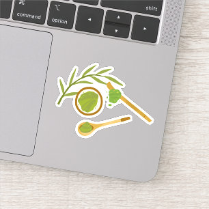 Matcha boba green tea, matcha powder sticker
