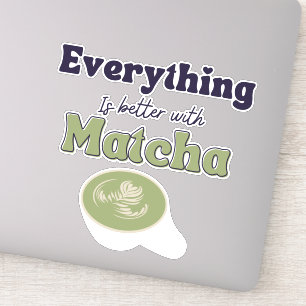 Matcha boba green tea, matcha sticker