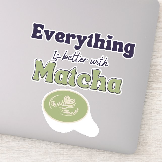 Matcha boba green tea, matcha sticker (Detail)
