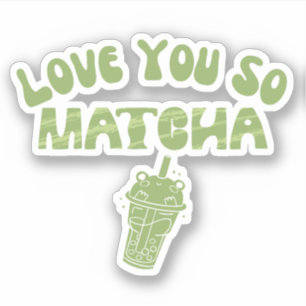Matcha boba green tea, matcha sticker