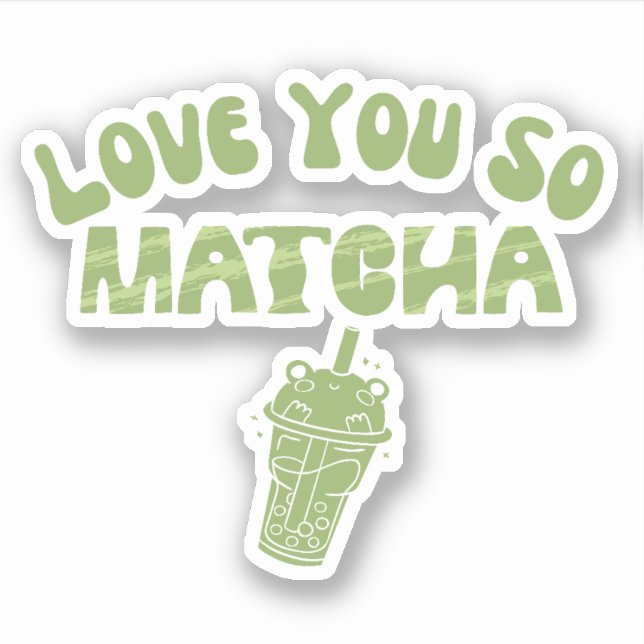 Matcha boba green tea, matcha  sticker (Front)