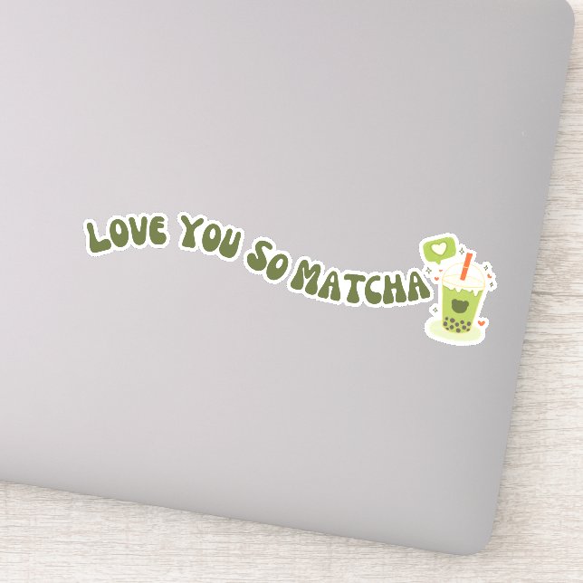 Matcha boba green tea, matcha  sticker (Detail)