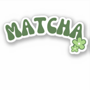 Matcha boba green tea sticker