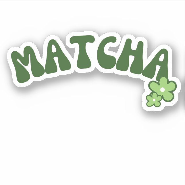 Matcha boba green tea sticker (Front)