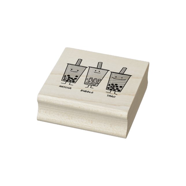 Matcha boba tea green drink milk Taro tapioca Japa Rubber Stamp (Stamp)