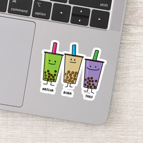 Matcha boba tea green drink milk Taro tapioca Japa Sticker