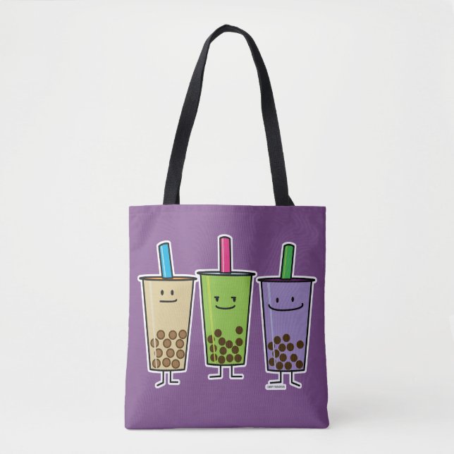 Matcha boba tea green drink milk Taro tapioca Tote Bag (Front)