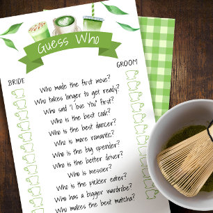 Matcha Bridal Shower Game Card Flyer