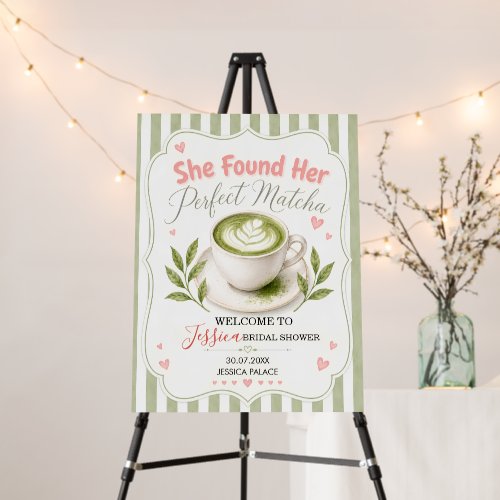 Matcha Bridal Shower Welcome Sign She Found Her