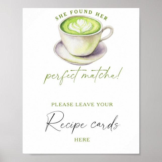 Matcha bridal shower Your recipe card here Poster (Front)