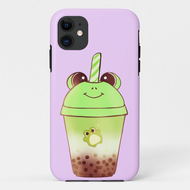 Matcha Bubble Tea Milk Tea Frog  Case-Mate iPhone Case (Back)