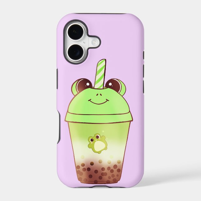 Matcha Bubble Tea Milk Tea Frog  Iphone Case (Back)