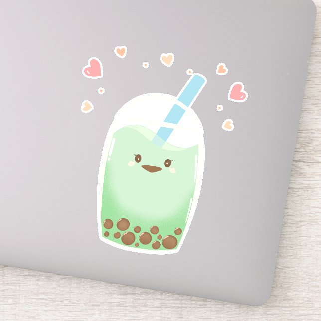 Matcha bubble tea sticker (Detail)