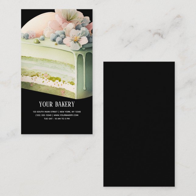 Matcha Cake business card (Front/Back)