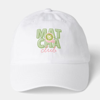 Matcha Club Green & Pink Aesthetic Cute Back Print Hat